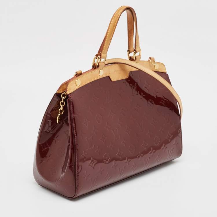 Pre Owned Louis Vuitton Amarante Monogram Vernis Brea MM Bag