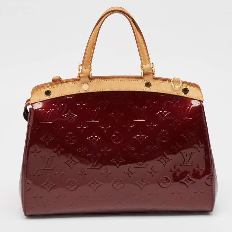 Pre Owned Louis Vuitton Amarante Monogram Vernis Brea MM Bag
