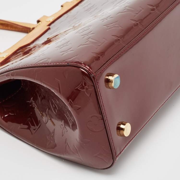 Pre Owned Louis Vuitton Amarante Monogram Vernis Brea MM Bag