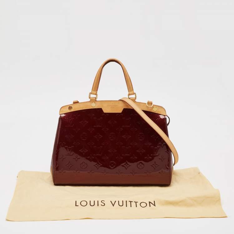 Pre Owned Louis Vuitton Amarante Monogram Vernis Brea MM Bag