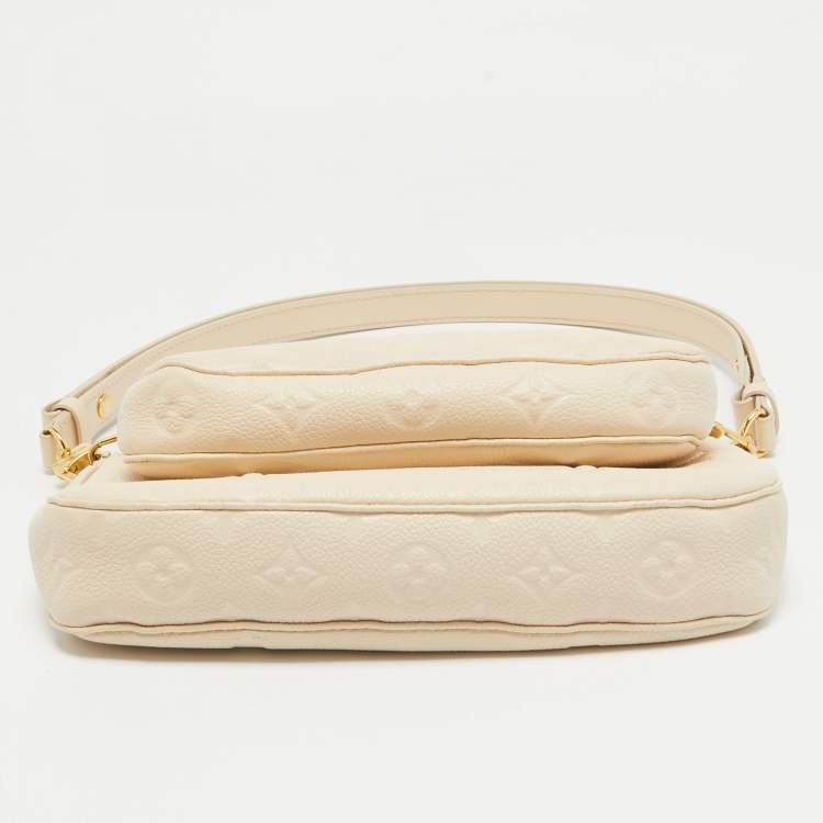Pre Owned Louis Vuitton Cream Empreinte Leather Multi Pochette Accessoires Bag