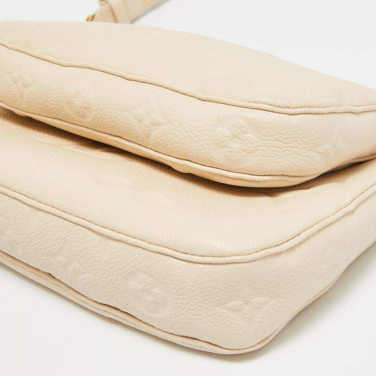 Pre Owned Louis Vuitton Cream Empreinte Leather Multi Pochette Accessoires Bag