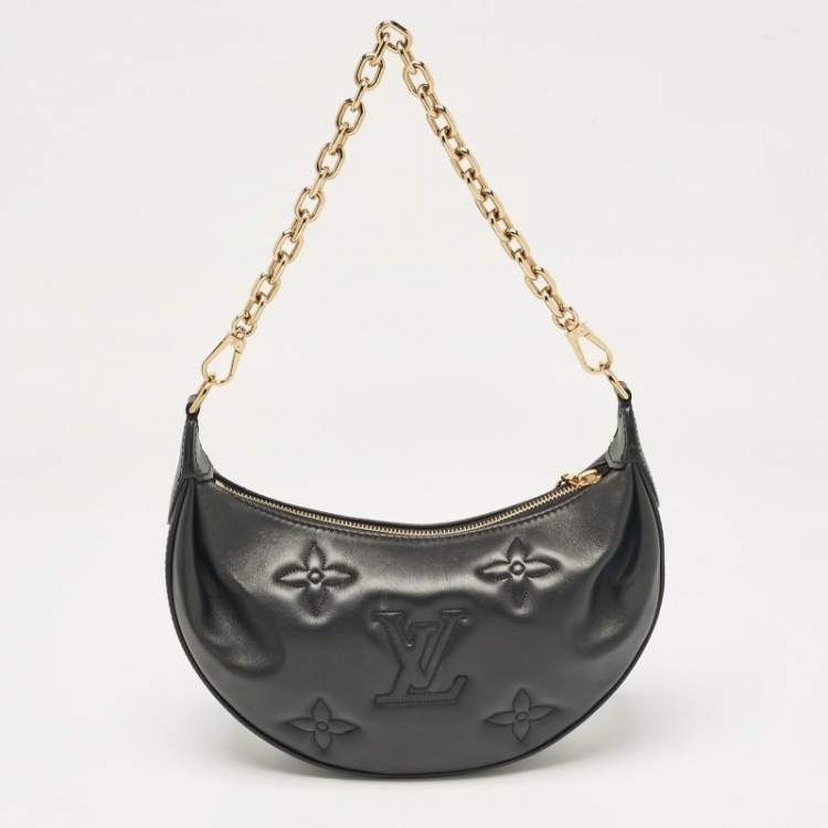 Pre Owned Louis Vuitton Black Monogram Leather Over The Moon Bag
