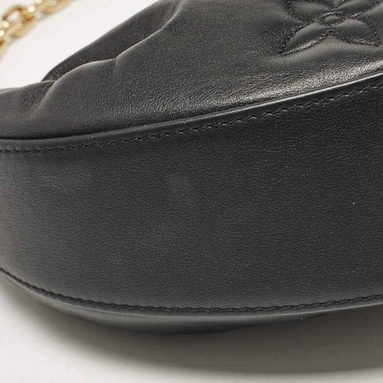 Pre Owned Louis Vuitton Black Monogram Leather Over The Moon Bag