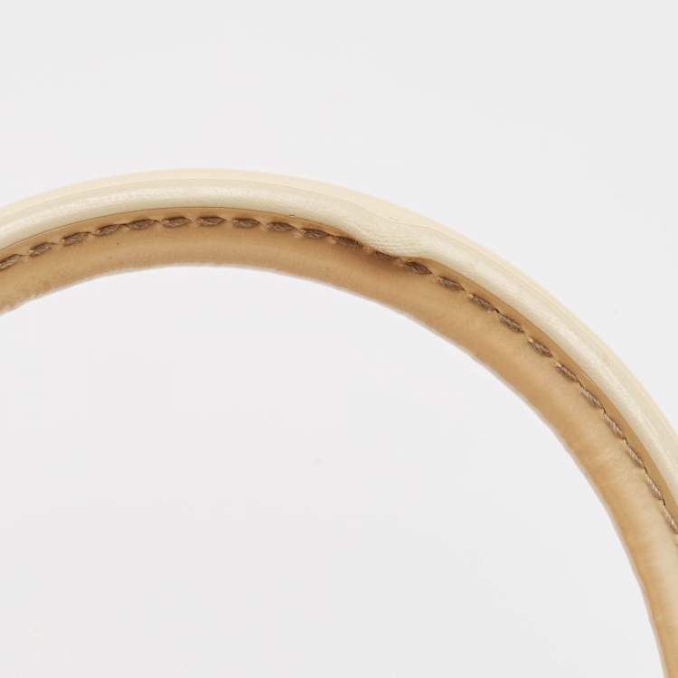 Pre Owned Louis Vuitton Cream Monogram Vernis Alma GM Bag