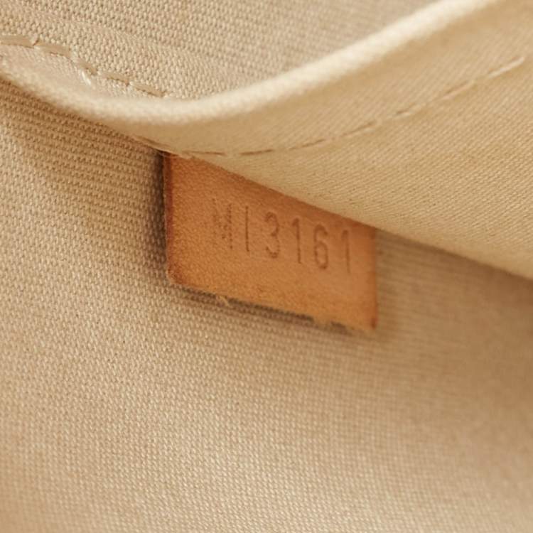Pre Owned Louis Vuitton Cream Monogram Vernis Alma GM Bag