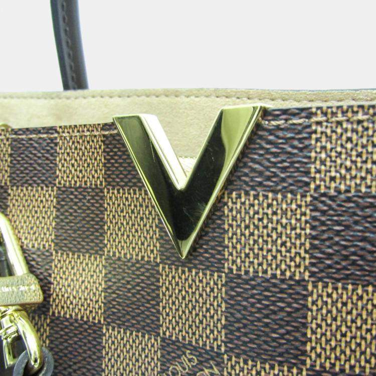 Pre Owned Louis Vuitton Ebene Damier Kensington Handbag