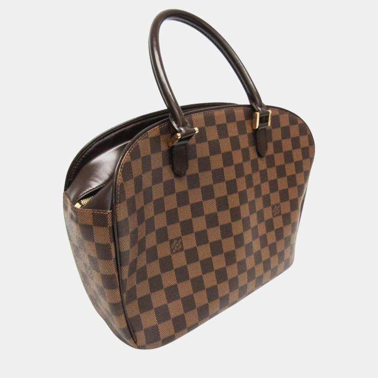 Pre Owned Louis Vuitton Ebene Damier Sarria Horizontal Handbag