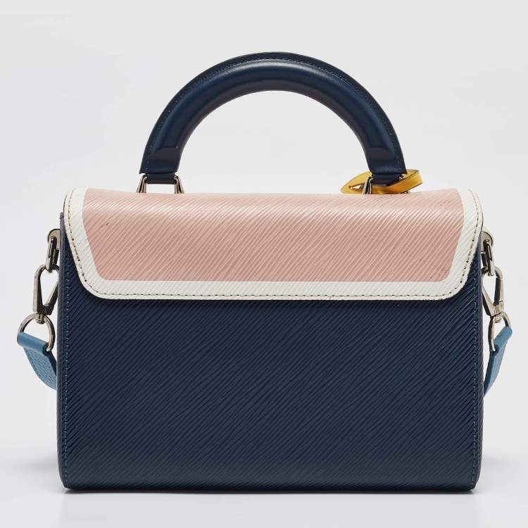 Pre Owned Louis Vuitton Blue/Multicolor Epi Leather Peace Love Twist MM Top Handle Bag