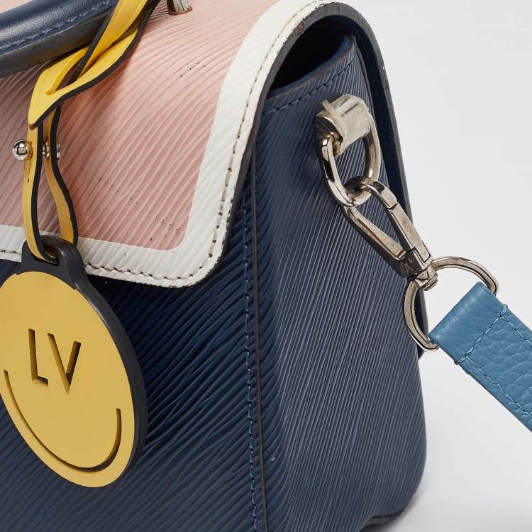 Pre Owned Louis Vuitton Blue/Multicolor Epi Leather Peace Love Twist MM Top Handle Bag