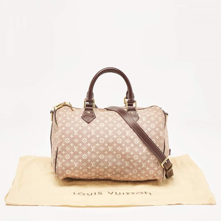 Pre Owned Louis Vuitton Sepia Monogram Mini Lin Canvas Speedy 30 Bag