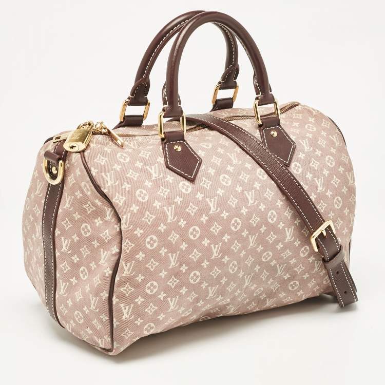Pre Owned Louis Vuitton Sepia Monogram Mini Lin Canvas Speedy 30 Bag