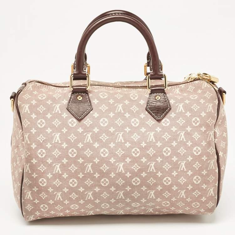 Pre Owned Louis Vuitton Sepia Monogram Mini Lin Canvas Speedy 30 Bag