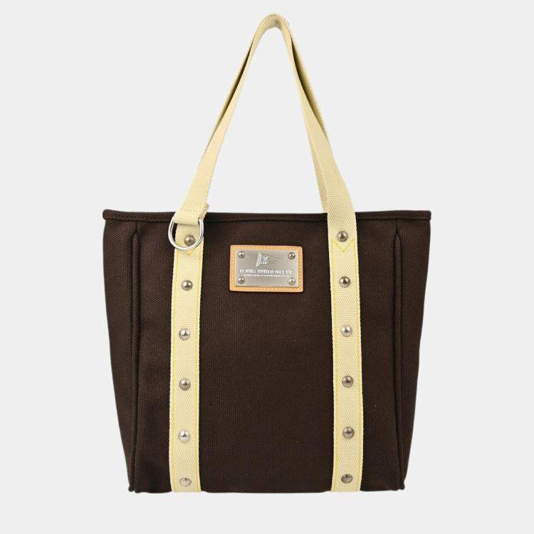 Pre Owned Louis Vuitton Brown Antigua Cabas MM Tote Bag