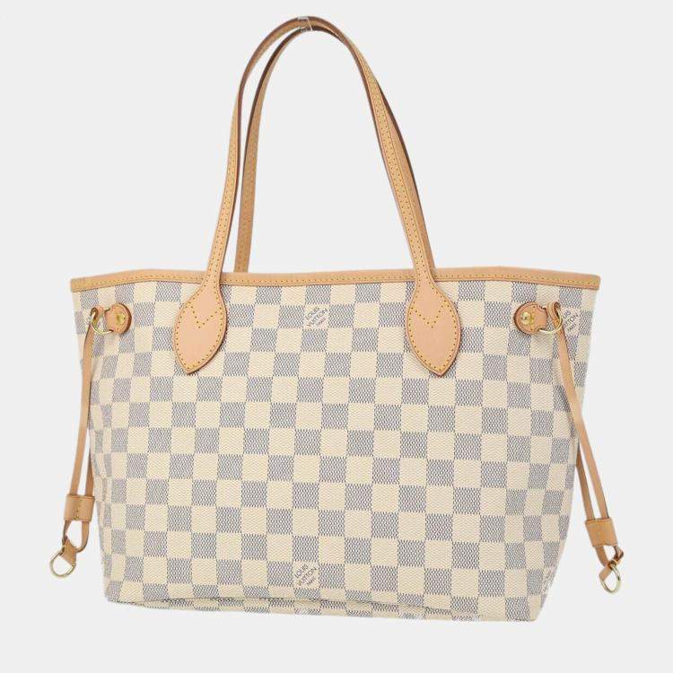Pre Owned Louis Vuitton Damier Azur Neverfull PM Tote Handbag