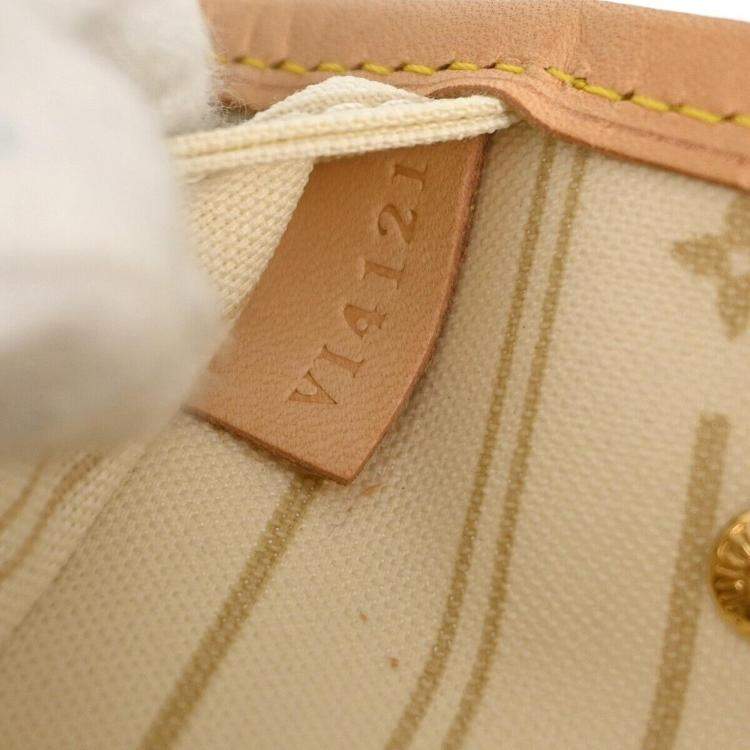 Pre Owned Louis Vuitton Damier Azur Neverfull PM Tote Handbag