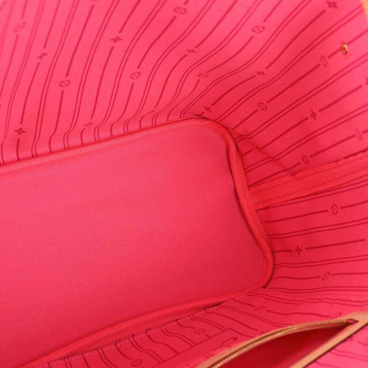 Pre Owned Louis Vuitton Monogram Rose Neverfull MM Shoulder Tote Bag