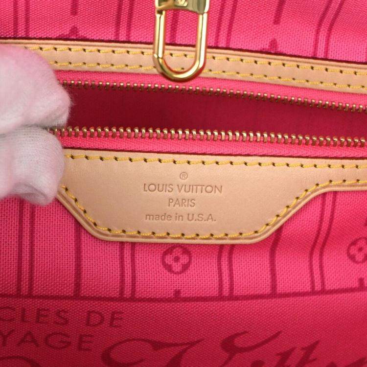 Pre Owned Louis Vuitton Monogram Rose Neverfull MM Shoulder Tote Bag