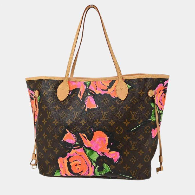 Pre Owned Louis Vuitton Monogram Rose Neverfull MM Shoulder Tote Bag
