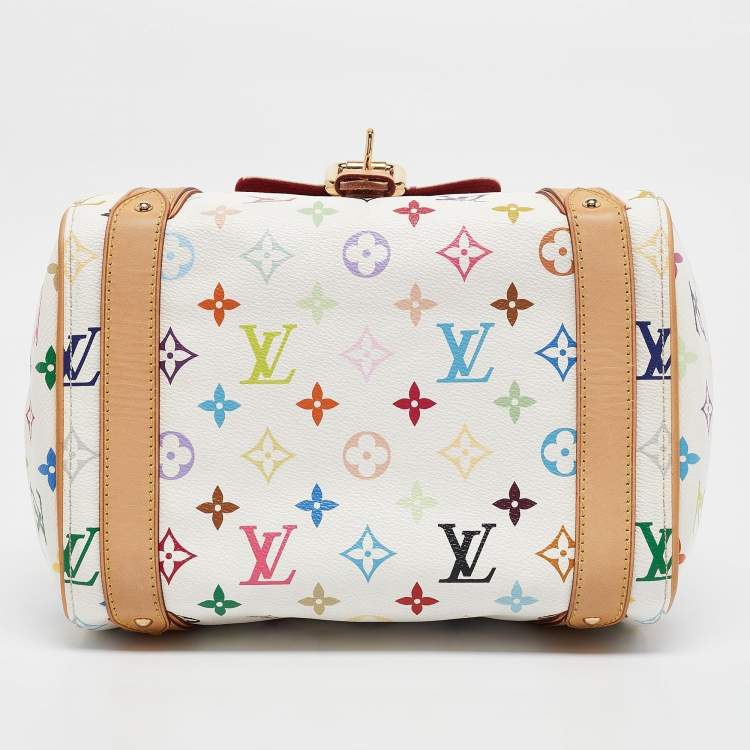 Pre Owned Louis Vuitton White Monogram Multicolore Canvas Priscilla Bag