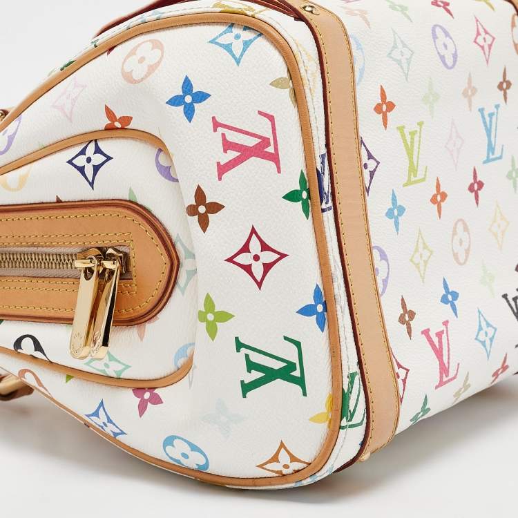 Pre Owned Louis Vuitton White Monogram Multicolore Canvas Priscilla Bag