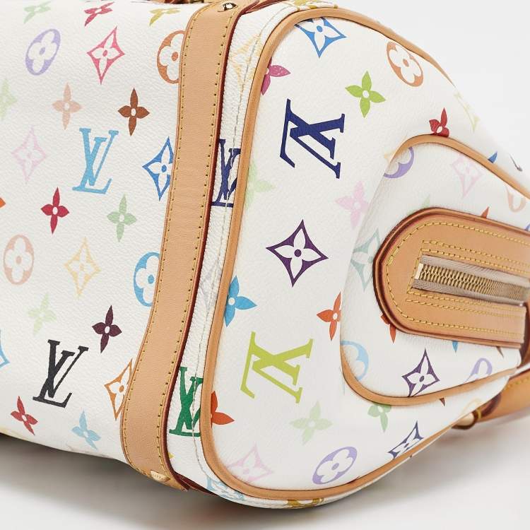Pre Owned Louis Vuitton White Monogram Multicolore Canvas Priscilla Bag