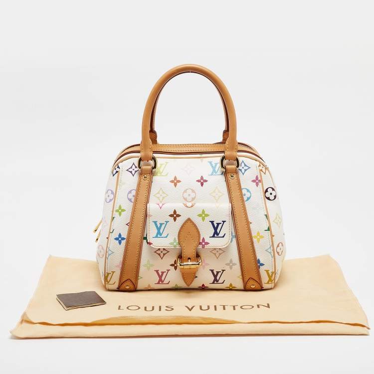 Pre Owned Louis Vuitton White Monogram Multicolore Canvas Priscilla Bag