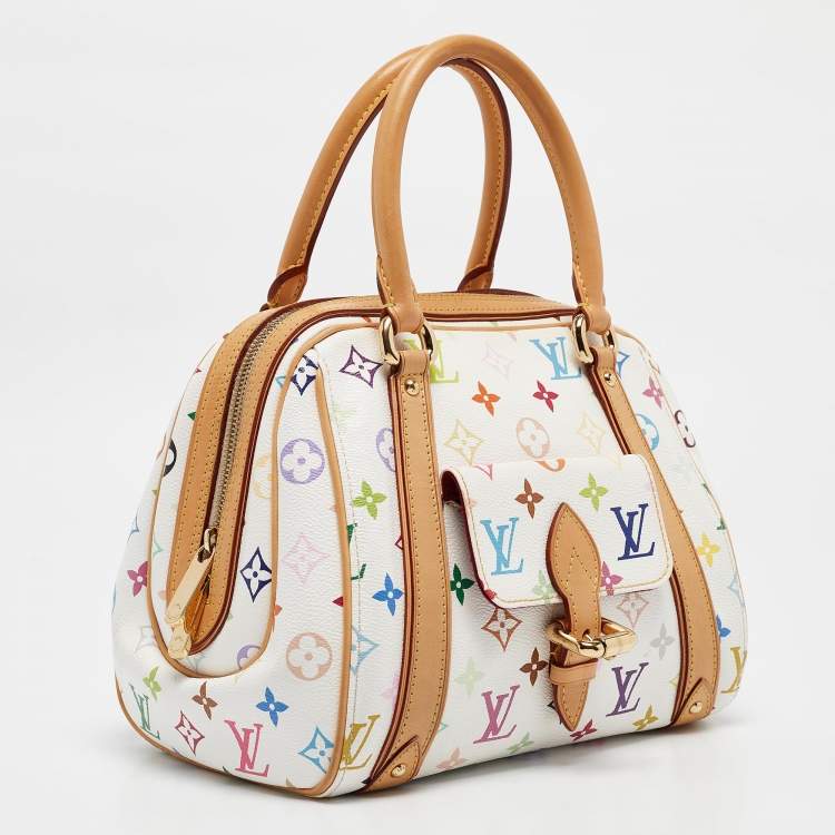 Pre Owned Louis Vuitton White Monogram Multicolore Canvas Priscilla Bag