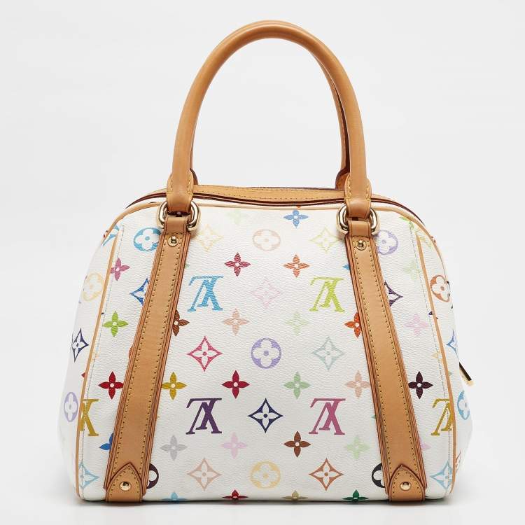Pre Owned Louis Vuitton White Monogram Multicolore Canvas Priscilla Bag