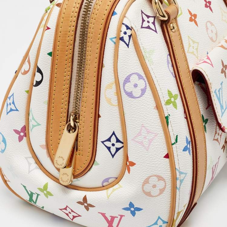 Pre Owned Louis Vuitton White Monogram Multicolore Canvas Priscilla Bag