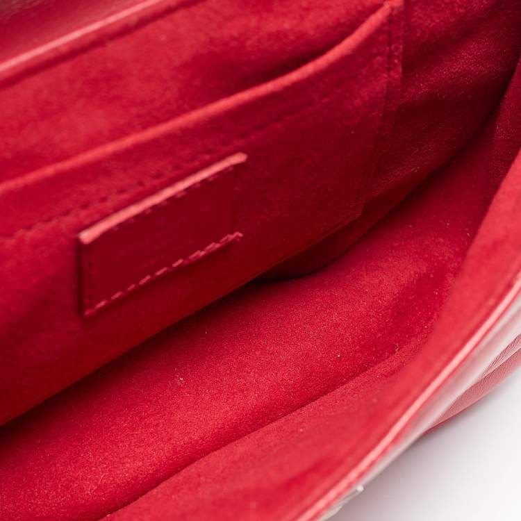 Pre Owned Louis Vuitton Red Leather New Wave Chain PM Bag