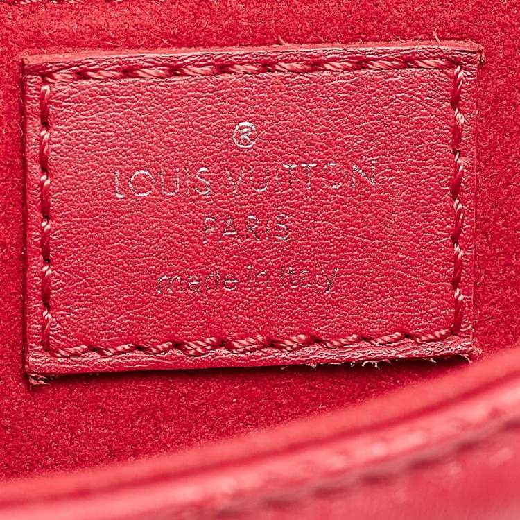 Pre Owned Louis Vuitton Red Leather New Wave Chain PM Bag