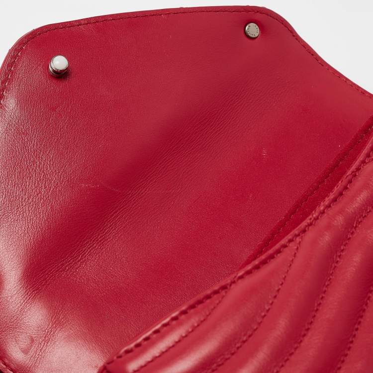 Pre Owned Louis Vuitton Red Leather New Wave Chain PM Bag