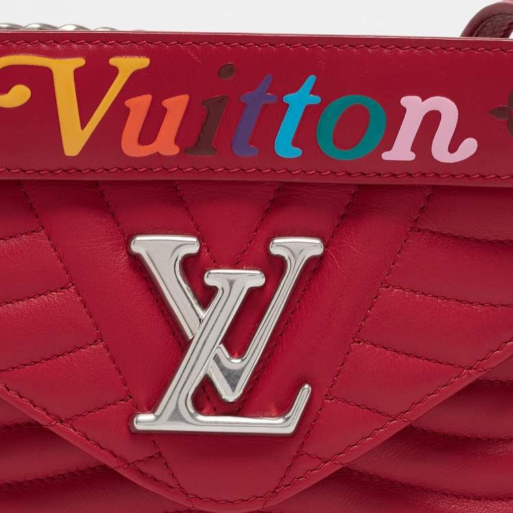 Pre Owned Louis Vuitton Red Leather New Wave Chain PM Bag