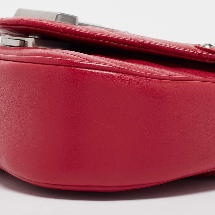 Pre Owned Louis Vuitton Red Leather New Wave Chain PM Bag