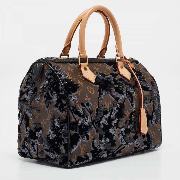 Pre Owned Louis Vuitton Monogram Canvas Limited Edition Fleur De Jais Speedy 30 Bag
