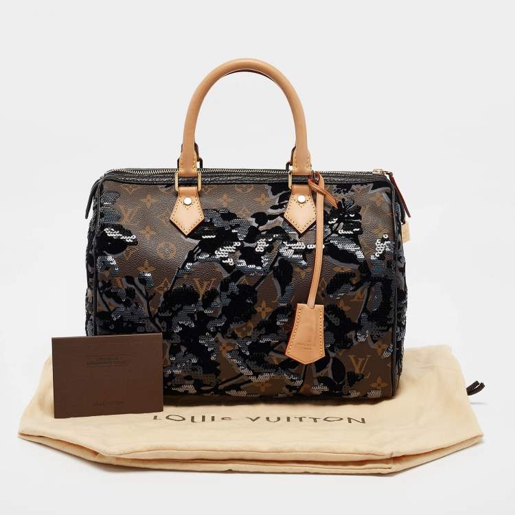 Pre Owned Louis Vuitton Monogram Canvas Limited Edition Fleur De Jais Speedy 30 Bag