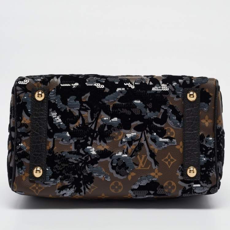 Pre Owned Louis Vuitton Monogram Canvas Limited Edition Fleur De Jais Speedy 30 Bag