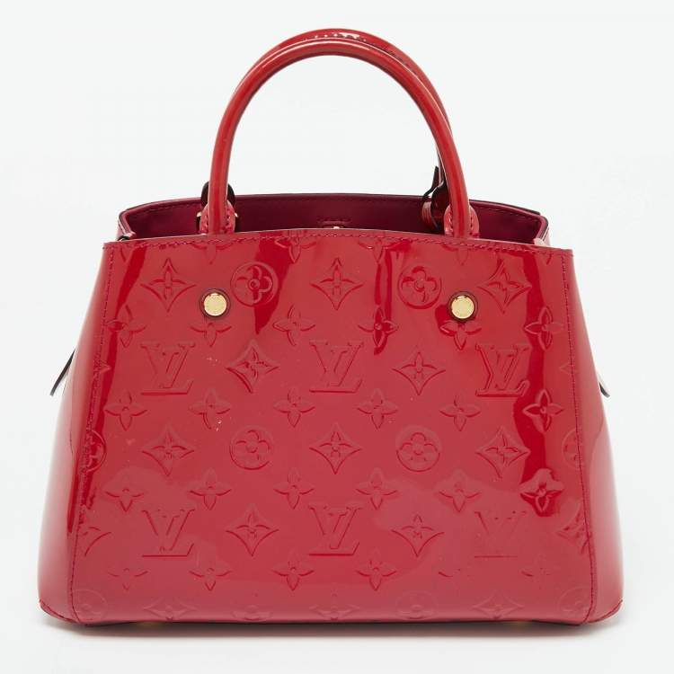 Pre Owned Louis Vuitton Indian Rose Monogram Vernis Montaigne BB Bag