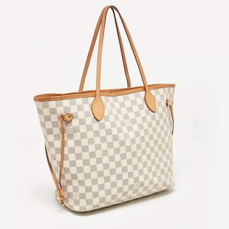 Pre Owned Louis Vuitton Damier Azur Neverfull MM Bag