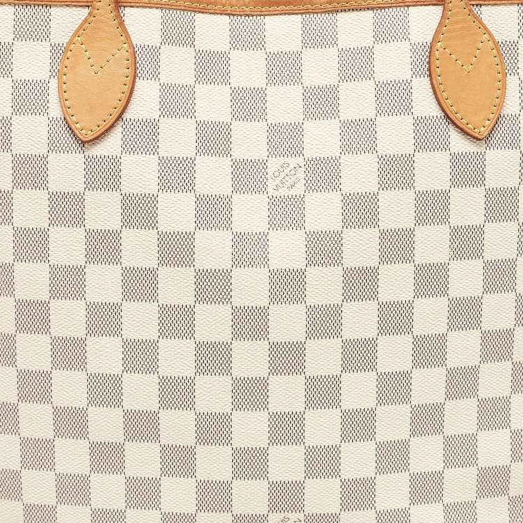 Pre Owned Louis Vuitton Damier Azur Neverfull MM Bag