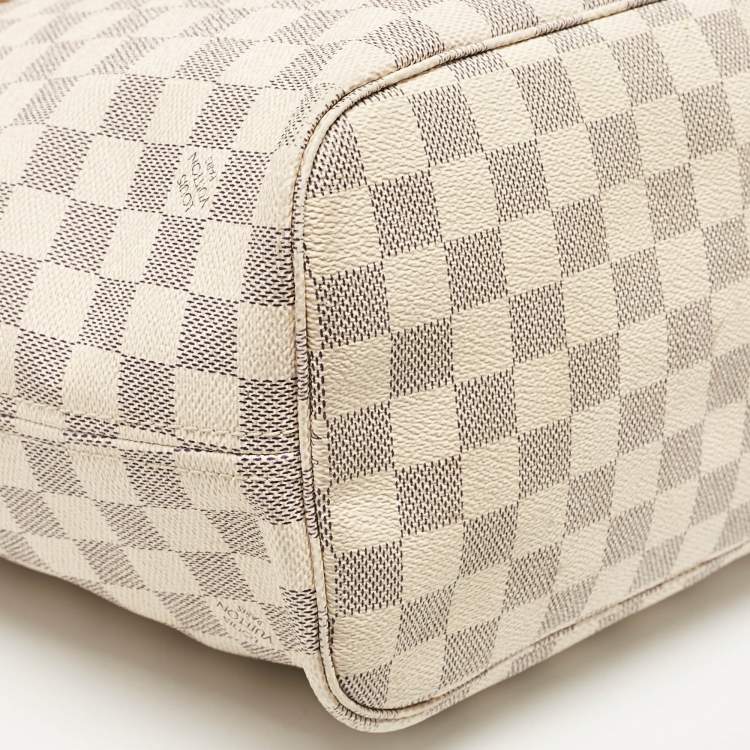 Pre Owned Louis Vuitton Damier Azur Neverfull MM Bag