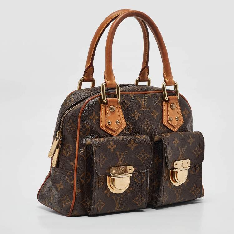 Pre Owned Louis Vuitton Monogram Canvas and Leather Manhattan PM Bag