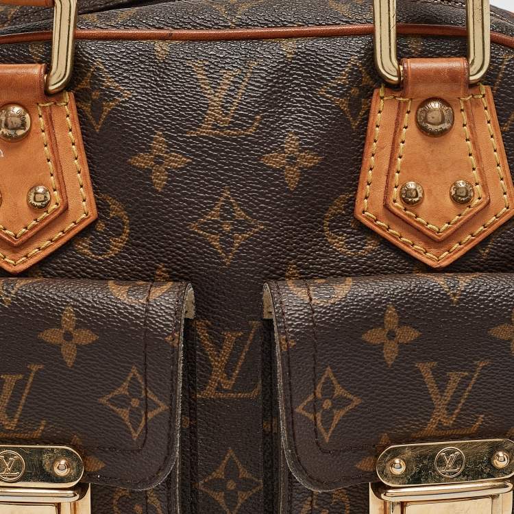 Pre Owned Louis Vuitton Monogram Canvas and Leather Manhattan PM Bag