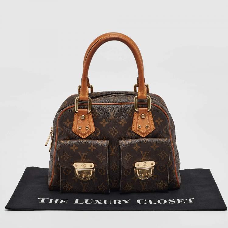 Pre Owned Louis Vuitton Monogram Canvas and Leather Manhattan PM Bag