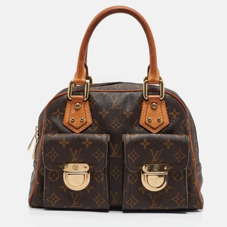 Pre Owned Louis Vuitton Monogram Canvas and Leather Manhattan PM Bag
