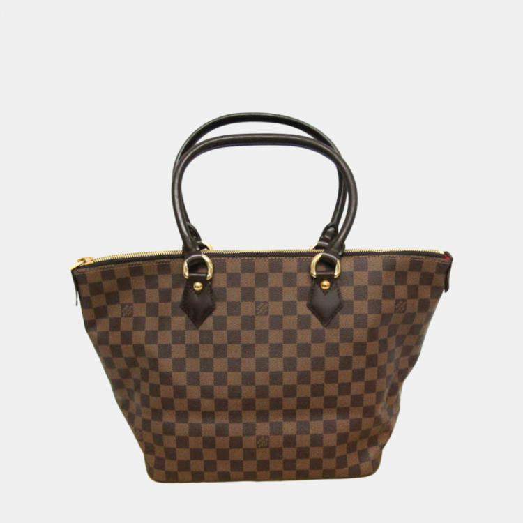 Pre Owned Louis Vuitton Ebene Damier Saleya MM Handbag
