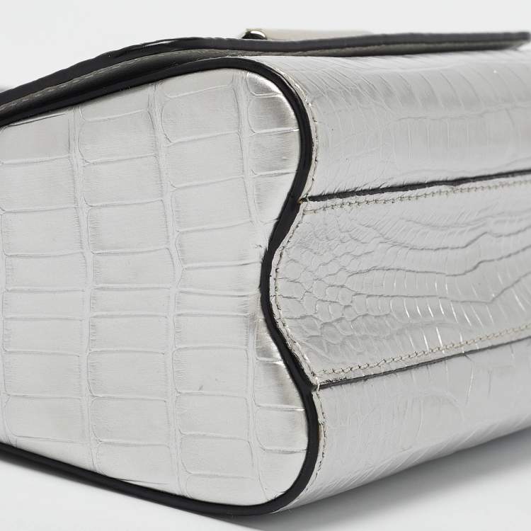 Pre Owned Louis Vuitton Silver Alligator Twist PM Bag