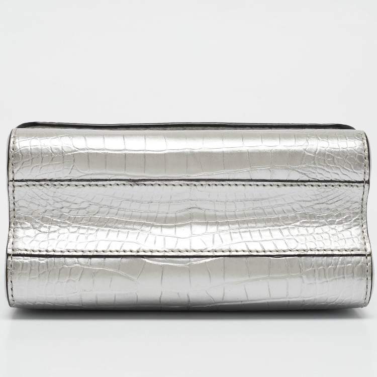 Pre Owned Louis Vuitton Silver Alligator Twist PM Bag