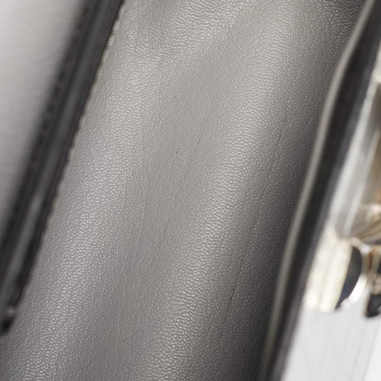 Pre Owned Louis Vuitton Silver Alligator Twist PM Bag